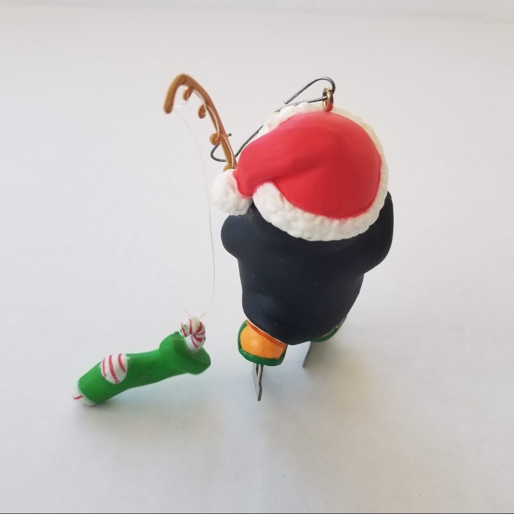 Vintage Holiday Fisherman Penguin Xmas Ornament - Picture 2 of 7